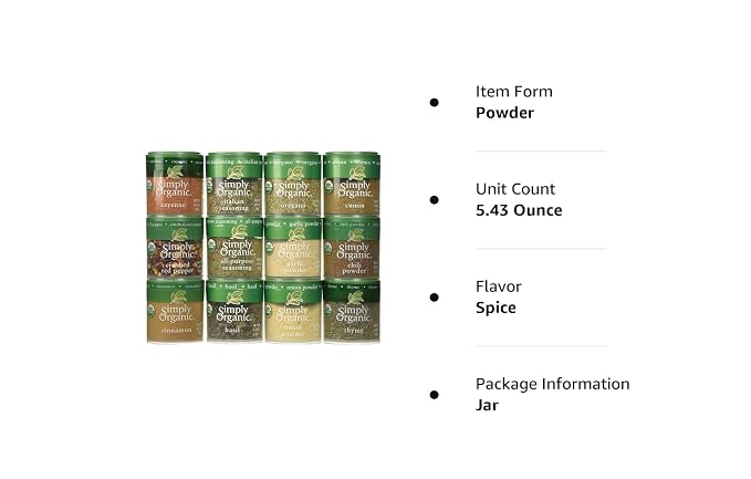 Generic Simply Organic Starter Spice Gift Set, 0.33 Ounce (Pack of 12)