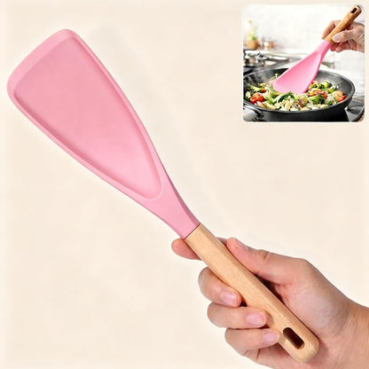 Cedar and Ash Spoon,Cedar and Ash Spoonula,Multifunction Spatula Cooking Spoon, Matte Kitchen Silicone Utensil for Cooking Serving Perfect Spatula for Pasta Salad (PINK)