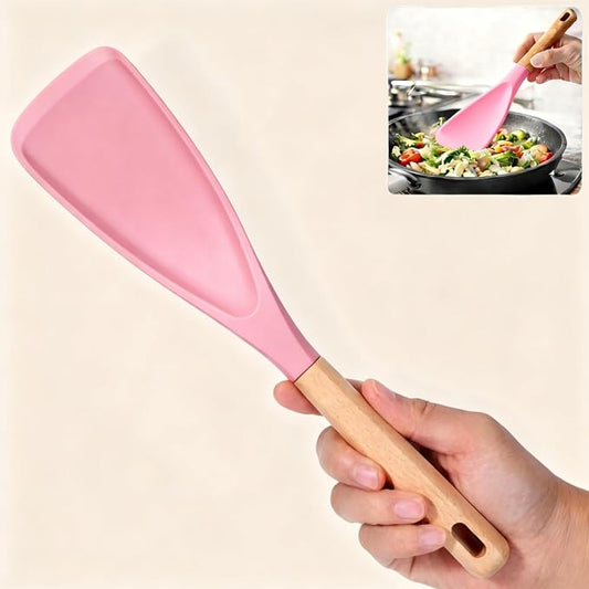 Cedar and Ash Spoon,Cedar and Ash Spoonula,Multifunction Spatula Cooking Spoon, Matte Kitchen Silicone Utensil for Cooking Serving Perfect Spatula for Pasta Salad (PINK)