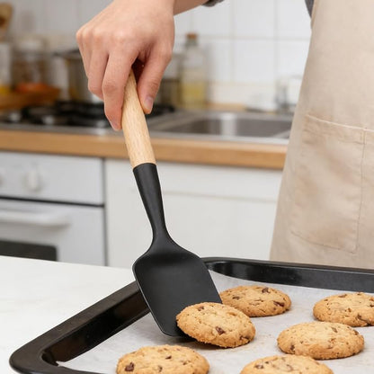 Spatula Spoon, 4 Pack Cooking Spoons for Nonstick Cookware, Multifunction Spatulas for Mixing, Scoop, Scrape and Spreading (Style 1)