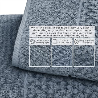 Great Bay Home Oversized Bath Sheets - 100% Cotton 2 Pack 68x35 Extra Large Towel - Absorbent, Durable, Quick-Dry Towels for Bathroom (Blue)