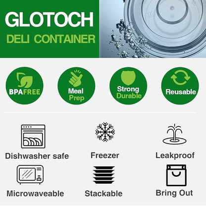 Glotoch Express Round Meal Prep Containers 24oz Black 150 Pack, Plastic Food Storage Containers for Lunch, Microwave, Freezer, and Dishwasher Safe Takeout Containers