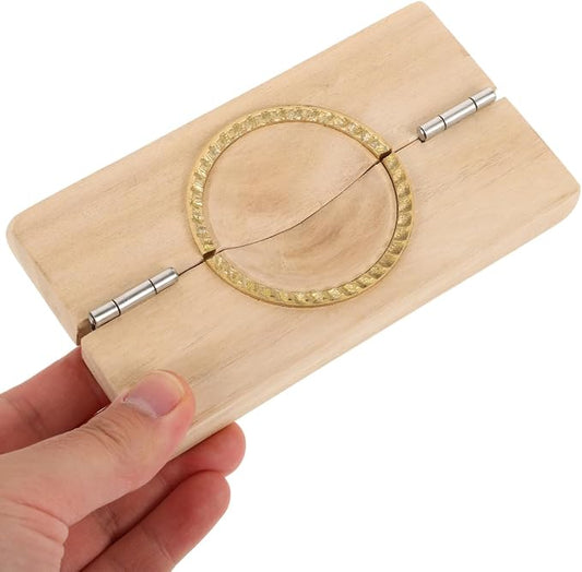 PRETYZOOM Dumpling Artifact Wooden Dumpling Press Mold 5.7In Dough Presser for Homemade Making Kitchen Tool