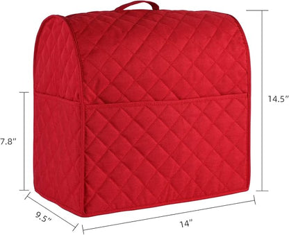Stand Mixer Cover compatible with Kitchenaid Mixer, Fits All Tilt Head & Bowl Lift Models with 3 Organizer Bag for Accessories.with Handle Waterproof.Easy Cleaning(Red,For Tilt Head 4.5-5 Quart)
