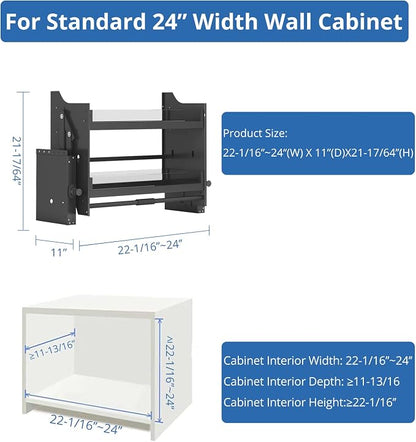Upper Kitchen Cabinet Storage Pull Down Shelf Spice Rack Organizer (24inch Cabinet)