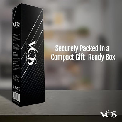 Vos Ceramic Knife Set in Elegant Gift Box, Ceramic Knives Set For Kitchen, Ultra Sharp Kitchen Knife Set with Covers, 4" 5" 6" Paring, Santoku & Chef Knife, Lightweight, Dishwasher safe (Multi-Color)
