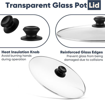 Oval 6 Quart Glass Lid Compatible with Hamilton Beach 33665G Slow Cooker, Clear Cooker Crock Pot Lid Replacement Part, 6qt Slow Crock Pot Lid Replacement