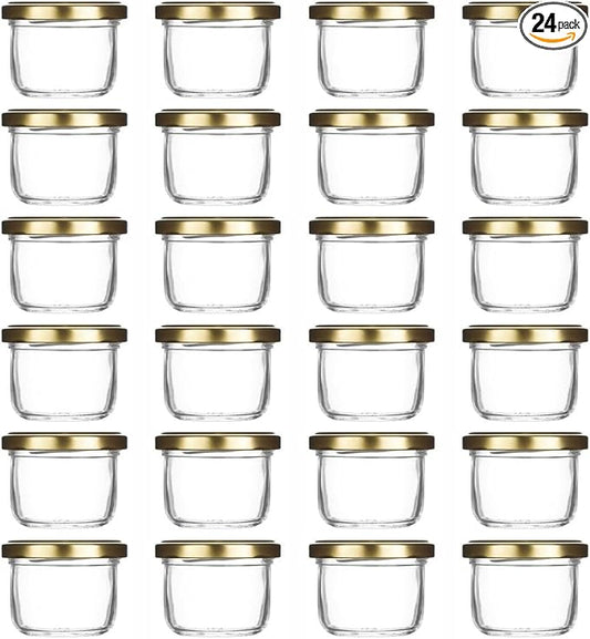 MARKY'S Mini Glass Jars With Tin Lids - 4 oz / 113 g (Pack of 24) – All Purpose Empty Storage Jars