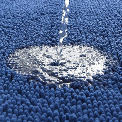 LOCHAS Luxury Bathroom Rug Shaggy Bath Mat 24 x 60 Inch, Blue