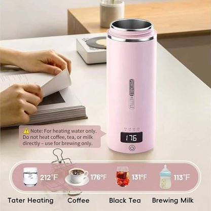 Travel Kettle, Portable Electric Kettle with 4 Temperature Controls, 304 Stainless Steel with Auto Shut-off & Leak Proof, Pink(120V)