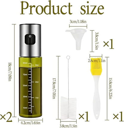 2 Pcs Oil Sprayer For Cooking,Olive Oil Sprayer,Light-Proof 100ml Food Oil Dispenser For Kitchen,For Kitchen Gadgets, Air Fryer,Salad, Frying,Bbq
