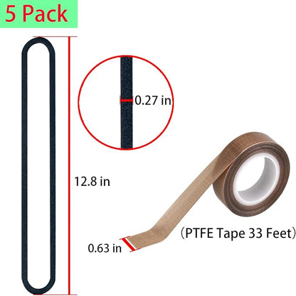 4 Pack Foam Replacement Gaskets compatible with Anova Culinary Precision Vacuum Sealer Pro,Teflon Tape/PTFE Tape for Anova Culinary Precision Vacuum Sealer Pro（PTFE Tape 33 Feet） (12.8*1.56*0.35)