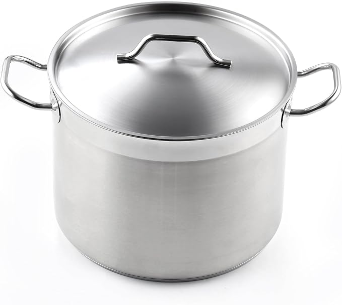 Cooks Standard Professional 16 Quart Stainless Steel Stock Pot with Lid, Large Pot for Cooking Pasta, Soup, Spaghetti, Stockpot with Even Heating, Oven Safe, Cookware for Canning, Boiling, Simmer