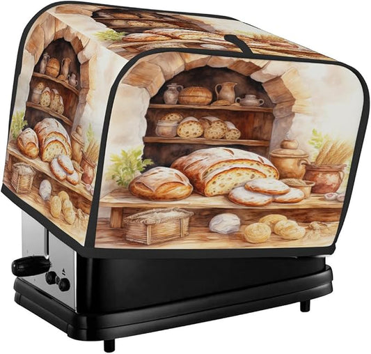 Toaster Cover 4 Slice Wide Slot Bread VintageBread Toaster Oven Dustproof Cover Small Appliance Kitchen Covers Dust and Fingerprint Protection for Women Gift 4 Slice