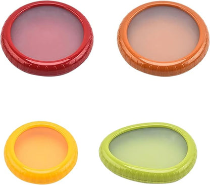 Silicone Fruit and Vegetable Anti-Oxidation Storage Box, Fresh Pods For Storage, Avocado Saver For Fridge, Set of 4 Reusable Storage Containers for Fridge, Fresh Pods