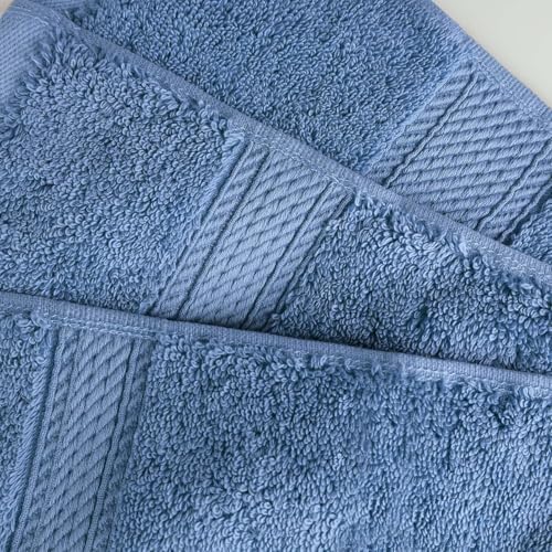 Superior Egyptian Cotton 800 GSM Plush & Absorbent, 9 Piece Set, Denim Blue