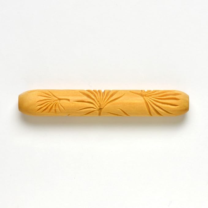 MKM Pottery Tools Wood Hand Rollers for Clay (HR-40 Palmetto Garden)