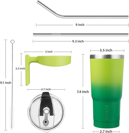 BJPKPK Tumbler With Handle And Straw 20 oz Insulated Tumbler With Lid Stainless Steel Coffee Cups Travel Mug,Bamboo Grove