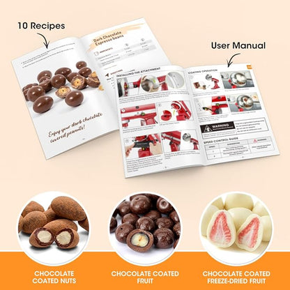 Aieve Snack Coater Compatible with KitchenAid Tilt-Head Stand Mixer, Chocolate Coating Attachment for Freeze-Dried Strawberries,Almonds,Pistachios & Nuts, Home & Commercial Use,Gift for Father's Day