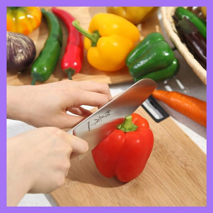 Japanese Multi Purpose Chef Knife INOX AUS-8A Stainless Steel Integrated Handle, Santoku 7-inch (180mm)