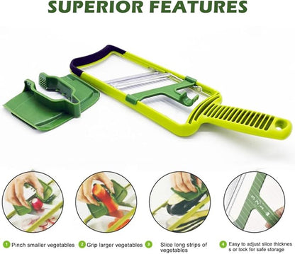 Multi Handheld Mandoline Slicer, Stainless Steel Professional Vegetable Slicer with Comfortable Grip, Vegetable Slicer for Potatoes, Onions, Cucumbers, Cheese, Easy to Clean