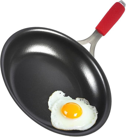 10 Inch Nonstick Frying Pan, Tri-Ply Clad Stainless Steel Skillet with Reinforced Coating, Detachable Handle with Silicone Sleeve, Dishwasher & Oven Safe, Induction Compatible, PFOA-Free