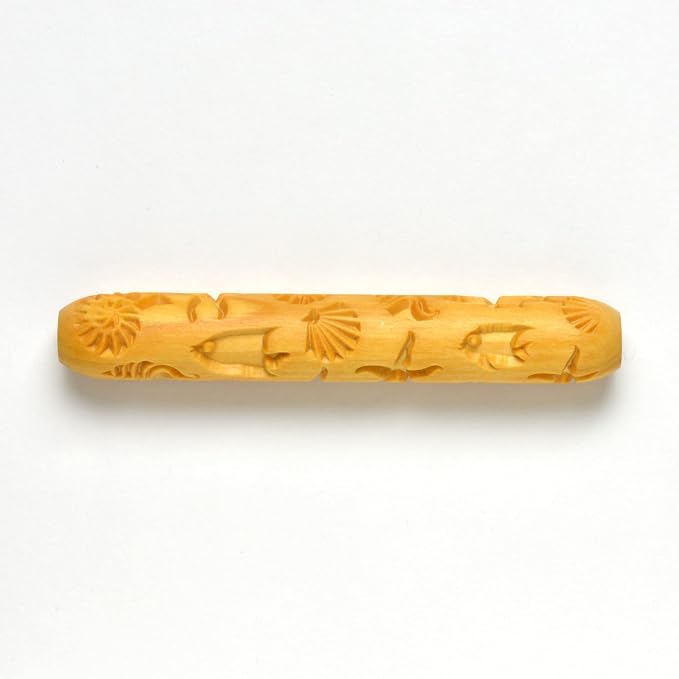 MKM Pottery Tools Wood Hand Rollers for Clay (HR-41 Tropical Beach)