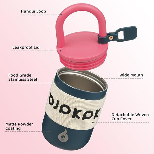 BJPKPK 10oz Insulated Loop Tumbler With Lid And Handle Stainless Steel Travel Coffee Mug Thermal Cups,Navy Blue