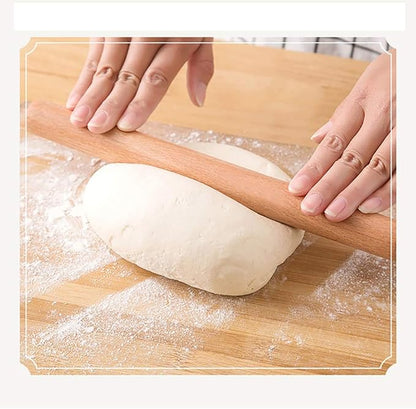 2 Pcs Solid Wood Rolling Pin Hand Dumpling Rolling Pin Wooden Pizza Roll Pin Dough Roller Baking Tool