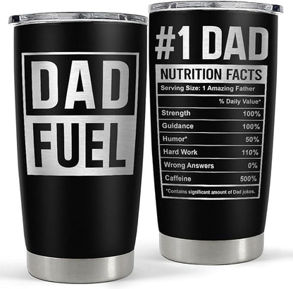 SANDJEST Dad Tumbler 20oz, Dad Fuel Cup Stainless Steel Insulated Tumblers, Coffee Mug Cups for Best Dads from Daughter Son, Gifts for Birthday Christmas Fathers Day