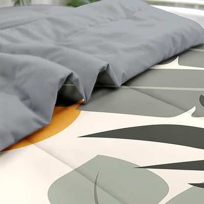 Pamnest Comforter Set Twin Size, Tropical Palm Leaves 5 Pcs Bedding for Kids and Adults, Vintage Monstera Bed Sheet Sets with Fitted Sheet Pillowcase & Sham for Bedroom Bed Decor