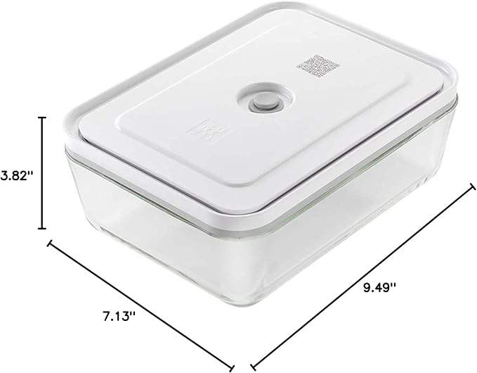 ZWILLING Fresh Save 36812-100 Fresh & Save Vacuum Glass Fridge Box, 0.6 gal (2 L) Sealed Storage Container
