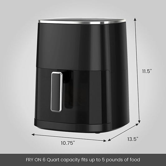 NEWBULIG Air Fryer 6.34 Quarts, Airfryer with Visual Window, 400℉ Fast Heating Air Fryers Oven with Timer, Auto-Off, Non Toxic & Non Stick, Multiple 12 Modes for Roast, Bake, Dehydrate, Fry, Reheat