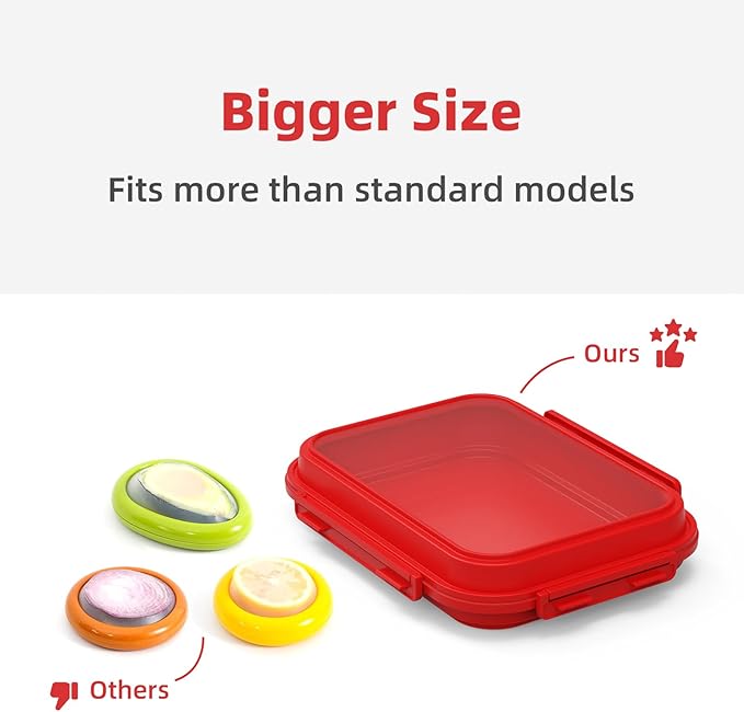 2 Pack Silicone Food Fresh-Keeping Storage Containers with Lid, Dual-Shape Design, BPA-Free, Leakproof Lock Clips, Versatile Fridge Storage Containers, Space Saving & Expandable