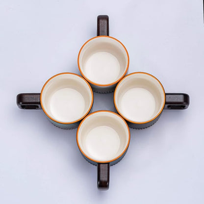 Zurucily Espresso Cups Set of 2, 2 oz Ceramic Espresso Cups, Demitasse Cups for Tea or Coffee (Green)