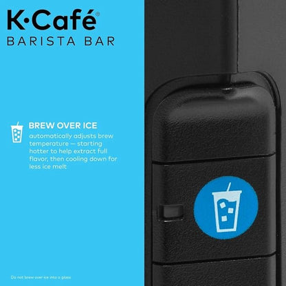 Keurig K-Café Barista Bar Single Serve Coffee Maker, with 3 Brew Sizes, Hot and Cold Brew Capabilities, 2oz Coffee Shot Button, Black (Renewed)