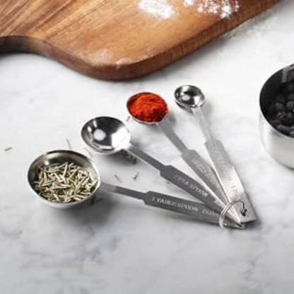 Taluka Stainless Steel Spice Box Indian Masala Dabba With 7 Compartments 1 Small Spoon & 4 Pcs Of Measuring Spoon For Home Restaurant Chefs 8x8 Inches