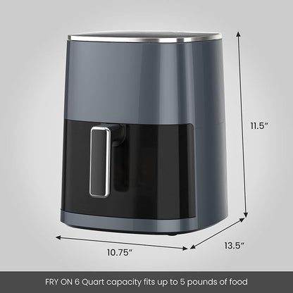 NEWBULIG Air Fryer, 6QT Square Airfryer with Visual Window, 400℉ Fast Heating Air Fryers Oven with Timer, Auto-Off, Non Toxic & Non Stick, Multiple 12 Modes for Roast, Bake, Dehydrate, Fry, Reheat