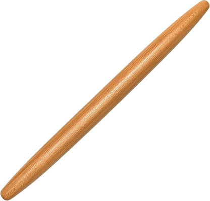 French Rolling Pin, 17 Inch Solid Wood Tapered Rolling Pin for Baking, Wooden Dough Roller for Pastry, Pizza Dough, Pie Crust, Cookies, Pasta and Fondant