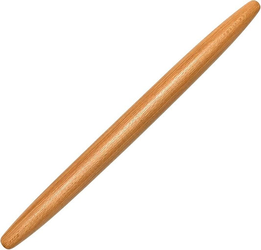 French Rolling Pin, 17 Inch Solid Wood Tapered Rolling Pin for Baking, Wooden Dough Roller for Pastry, Pizza Dough, Pie Crust, Cookies, Pasta and Fondant