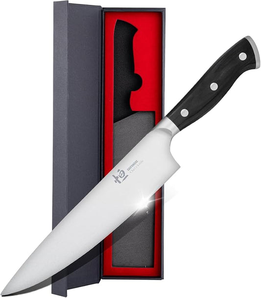 Chef Knife, 8-Inch High Carbon Stainless Steel Sharp Kitchen Knife with Ergonomic Handle, Professional Cooking Knife with Luxury Gift Box for Family & Restaurant