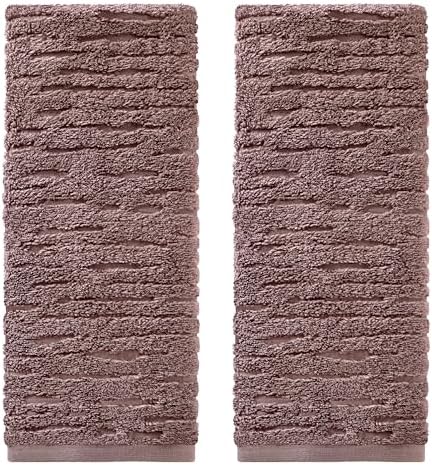 SKL Home CloudSoft Hand Towel Set, 2-Piece, 100% Cotton Luxury, Soft Plum