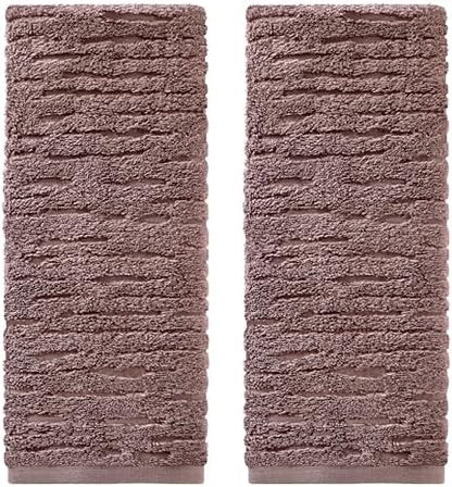 SKL Home CloudSoft Hand Towel Set, 2-Piece, 100% Cotton Luxury, Soft Plum