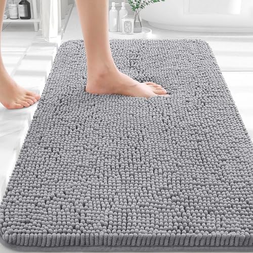 OLANLY Bathroom Rugs 32x20, Extra Soft Absorbent Chenille Bath Rugs