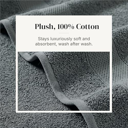 Modern Threads 6 Piece Bath Towel Set – Bathroom Towel Set with 2 Bath Towels, 2 Hand Towels & 2 Washcloths – 100% Cotton, Soft & Absorbent – Wide Stripe (Green)