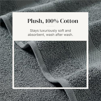 Modern Threads 6 Piece Bath Towel Set – Bathroom Towel Set with 2 Bath Towels, 2 Hand Towels & 2 Washcloths – 100% Cotton, Soft & Absorbent – Wide Stripe (Green)