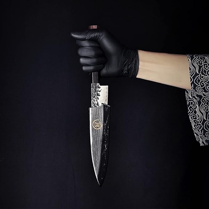 5.5 Inch Paring Knife Handmade Forged Pro Japanese Sharp AUS10 High Carbon 3-layer Vegetable Fruit Knife,Professional Kitchen Small Petty Knife (Rosewood Handle & Gift Box & Sheath)