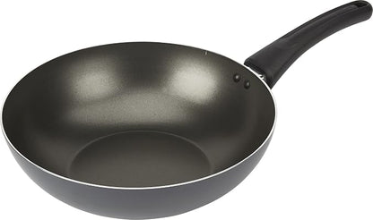 GoodCook Everyday Nonstick 11-Inch Stir Fry Pan, Deep Walled Skillet for Easy Mixing, Even-Heating Aluminum Wok, Ergonomic Handle, Charcoal Silicone Lacquer, Black Frying Pan