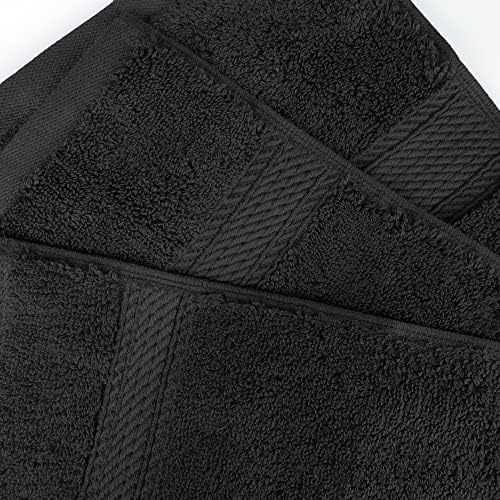 Superior Egyptian Cotton Plush & Absorbent, Face Towel Set of 6, Black