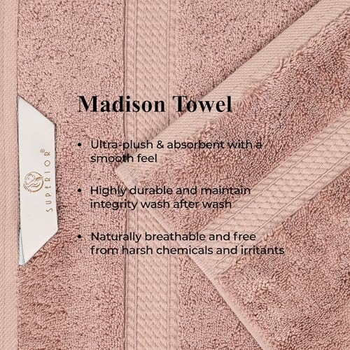 Superior Egyptian Cotton 800 GSM Plush Absorbent, 9 Piece Set, Muted Mauve